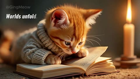 Tiny Cat_s Cozy Night with Books _ Candlelight