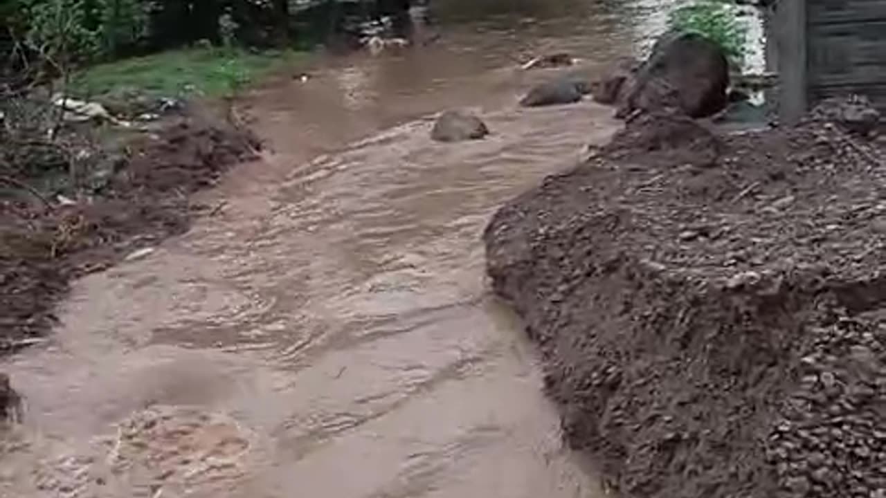 Flood in village