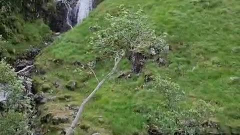 Buachaille Etive Beag: 35 Seconds view of waterfall and pan to mountain range - June 2025