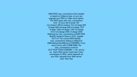AWS RDS connection limits