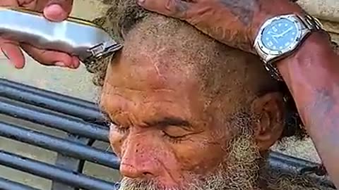 Incredible: Incredible Haircut Turns Homeless Man into a New Person #shorts