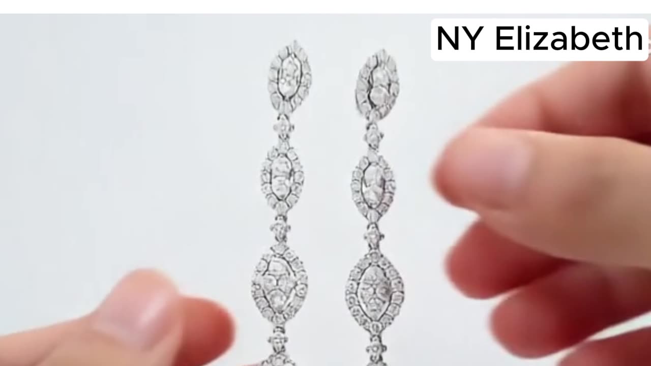 PAVE DIAMOND GEOMETRIC DROP EARRINGS – Stunning Elegance