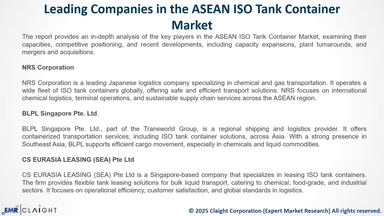 ASEAN ISO Tank Container Market Size and Forecast | 2034