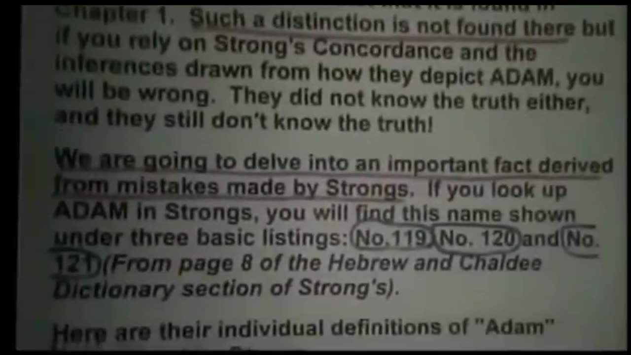 Adam 119, 120 and 121 in Strong's Concordance - James Wickstrom