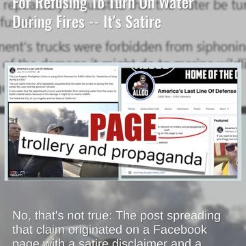 Fact Check: LA Firefighters NOT Suing Gov. Gavin Newsom For Refusing To Turn On Water -- It's Satire