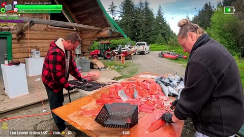 🟢SALMON ALASKA FILLING FREEZERS WINTER PREP !Real !Homestead