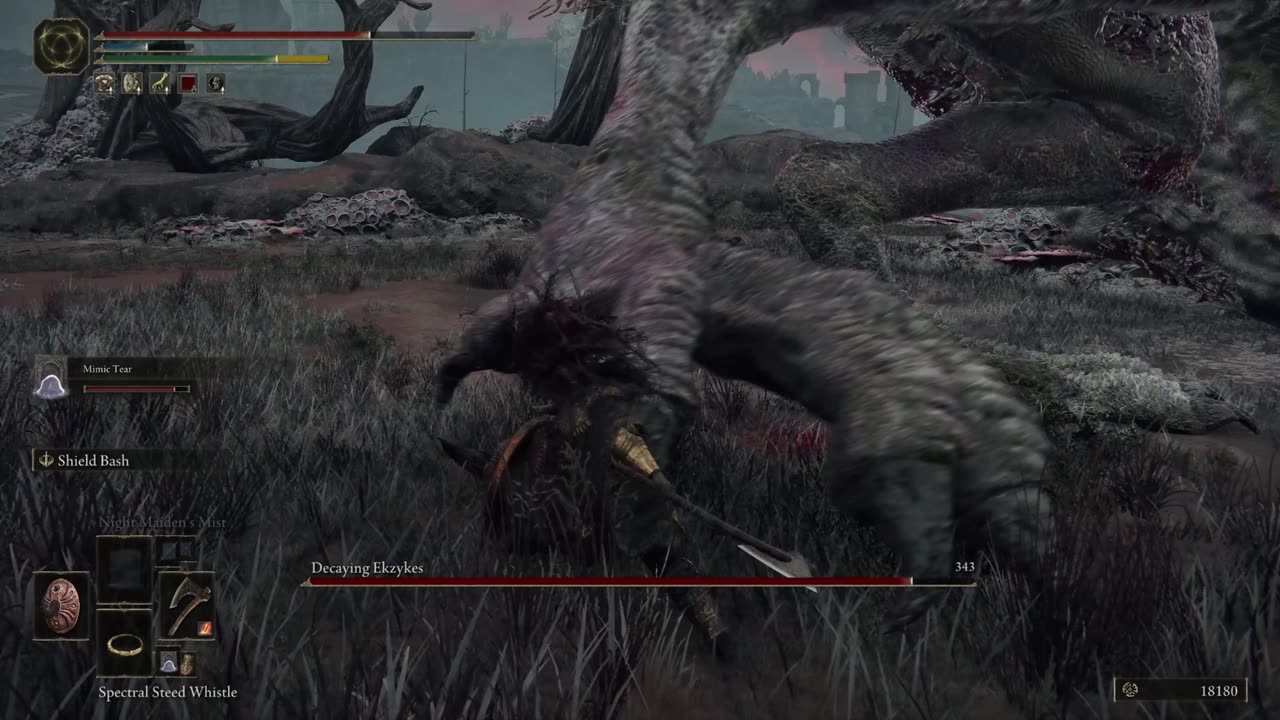 Elden Ring PC | Decaying Ekzykes boss fight co-op w/summoned Mimic Tear Ashes on NG