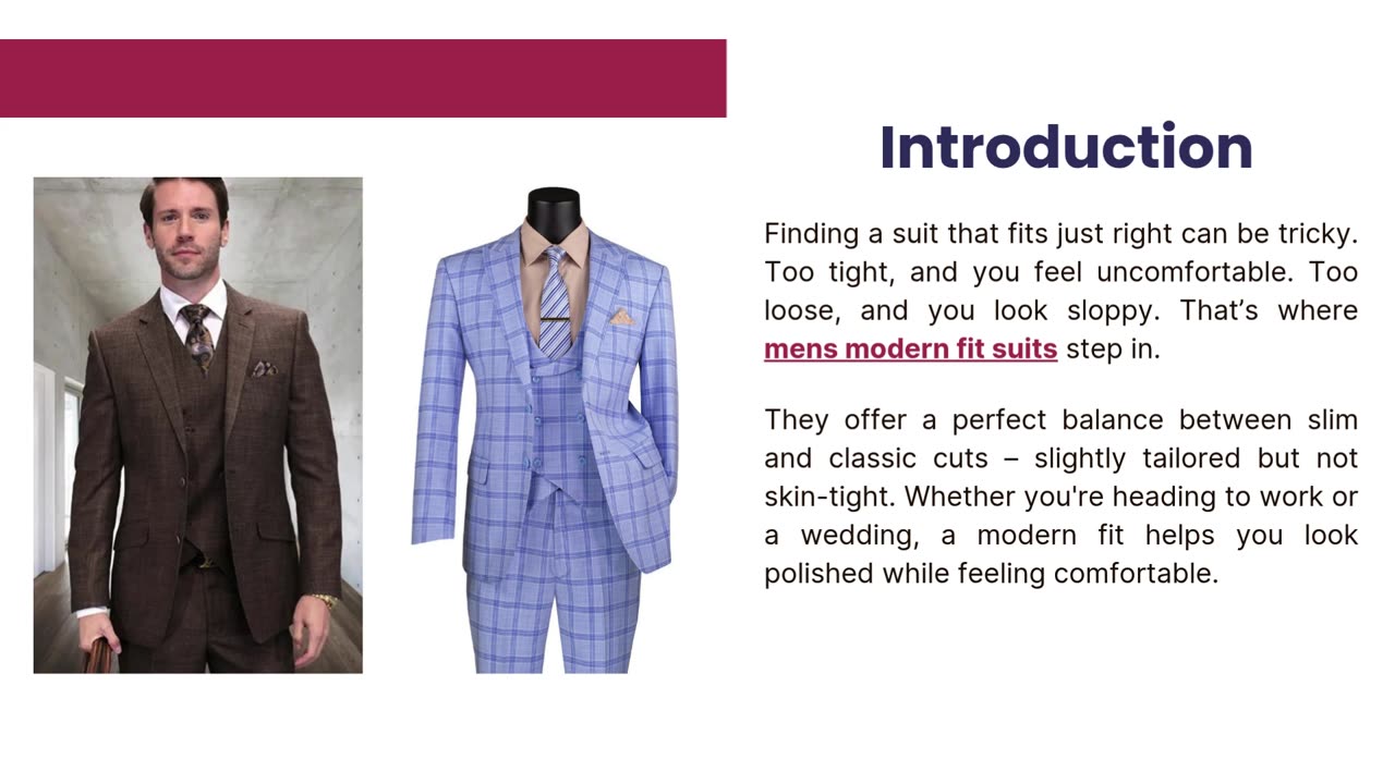 Men’s Modern Fit Suits Solving Common Fit Problems with Style