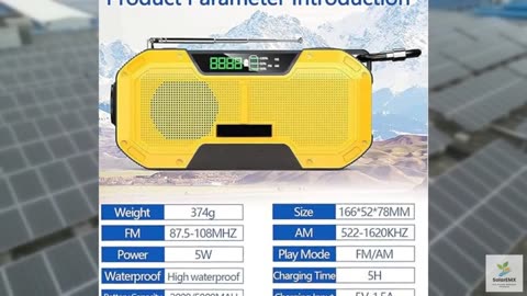 Emergency Weather Radio,5000mAh Portable Weather Solar AM/FM/SW/NOAA Radios,LED
