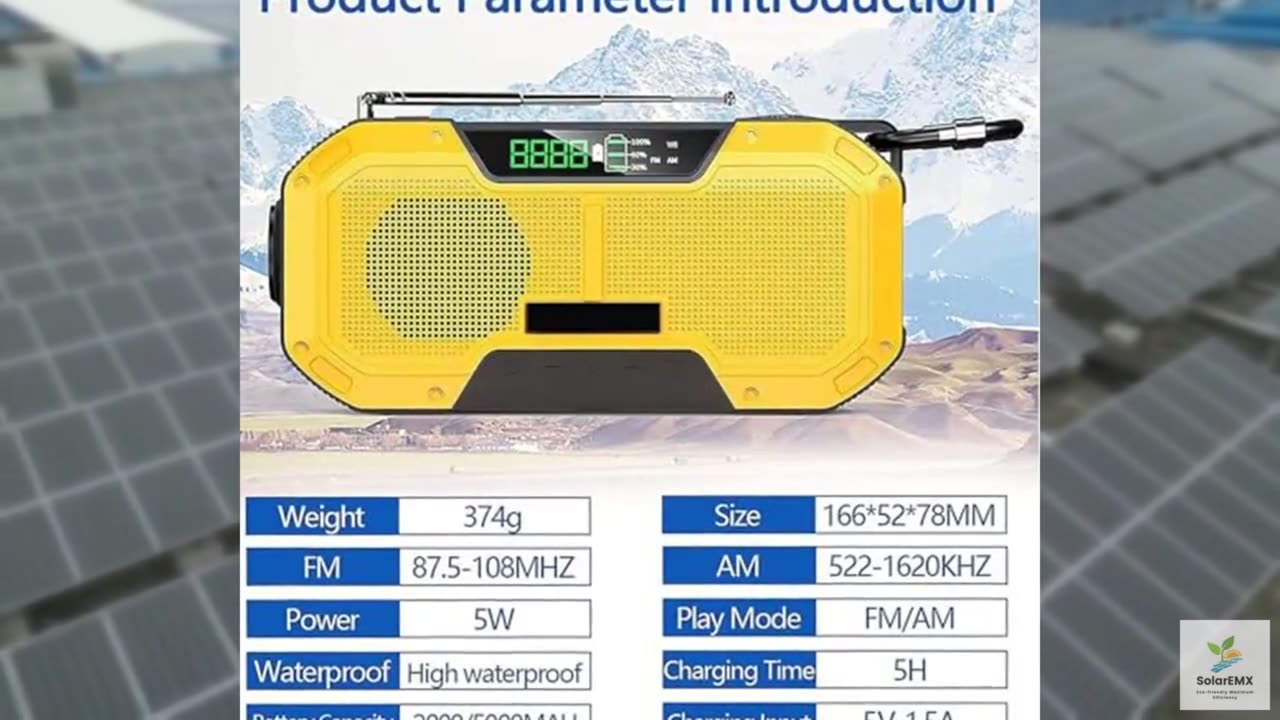 Emergency Weather Radio,5000mAh Portable Weather Solar AM/FM/SW/NOAA Radios,LED