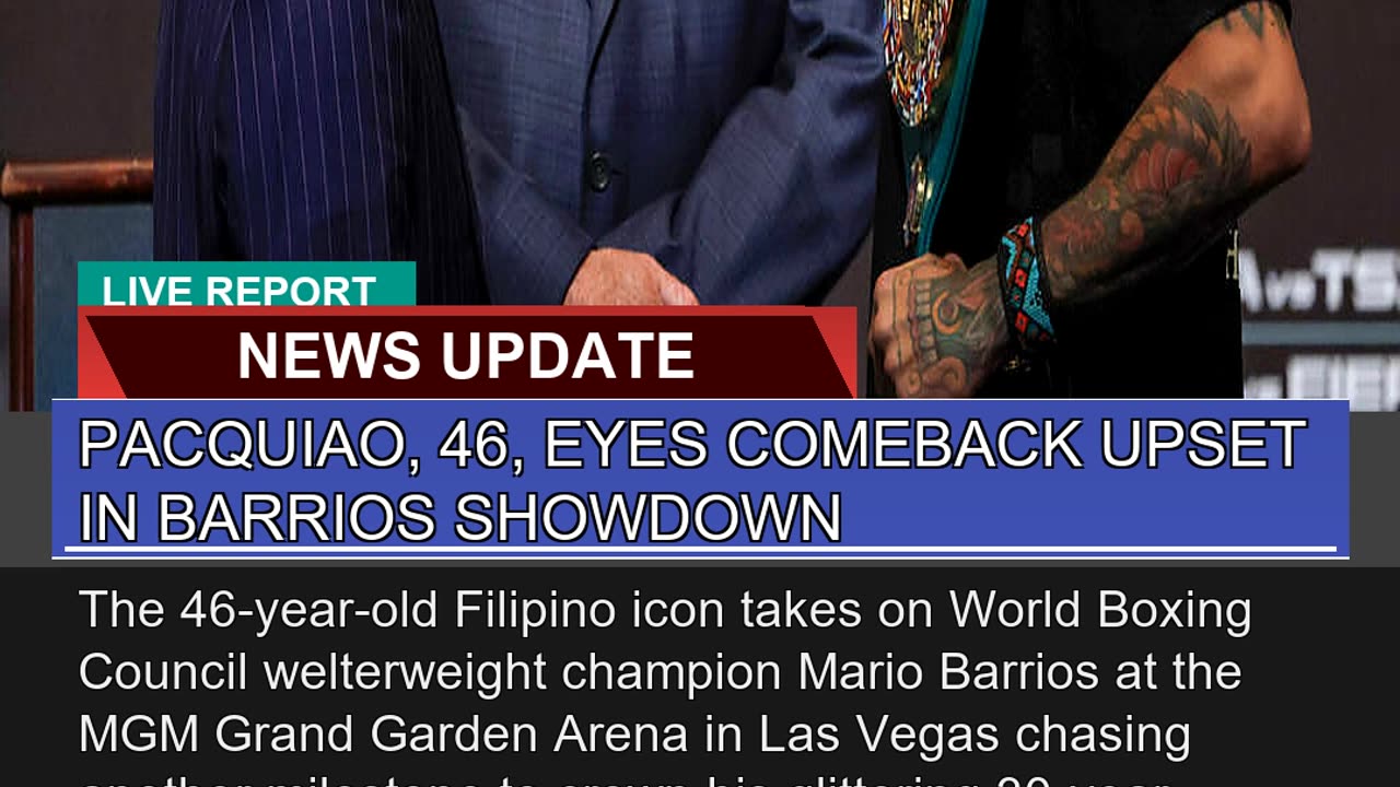 Pacquiao Eyes Comeback Upset in Barrios Showd