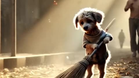 The poor dog didn't have shoe then his friends are macking fun of him