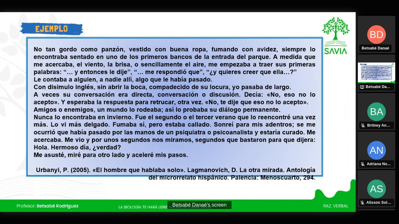 SAVIA SEMIANUAL 2024 | Semana 08 | R. Verbal