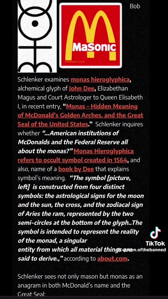 The McDonalds Logo is from the book of Black Magic and the letter M in the Logo is a Sigil (which is used as Symbol in Black Magic)