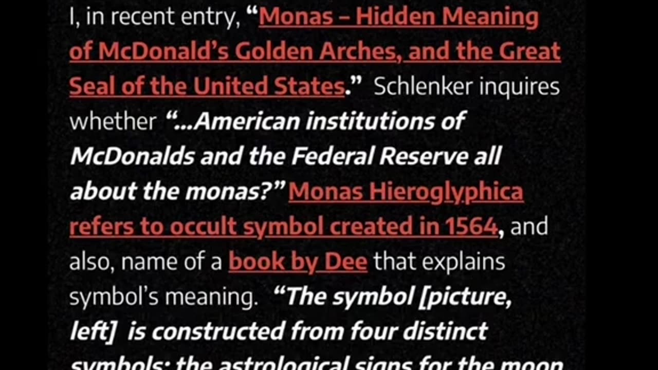 The McDonald's Logo is from the book of Black Magic and the letter 'M' in the Logo is a 'Sigil' (which is used as Symbol in Black Magic)