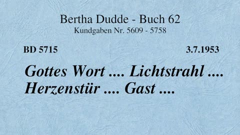 BD 5715 - GOTTES WORT .... LICHTSTRAHL .... HERZENSTÜR .... GAST ....