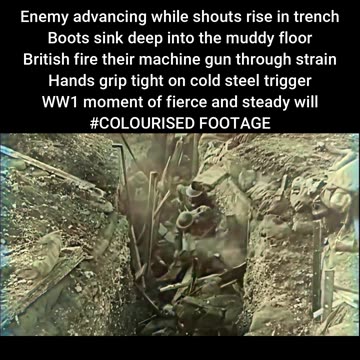 British Soldiers Continue Machine Gun Fire Despite Heavy Pressure on the Frontline