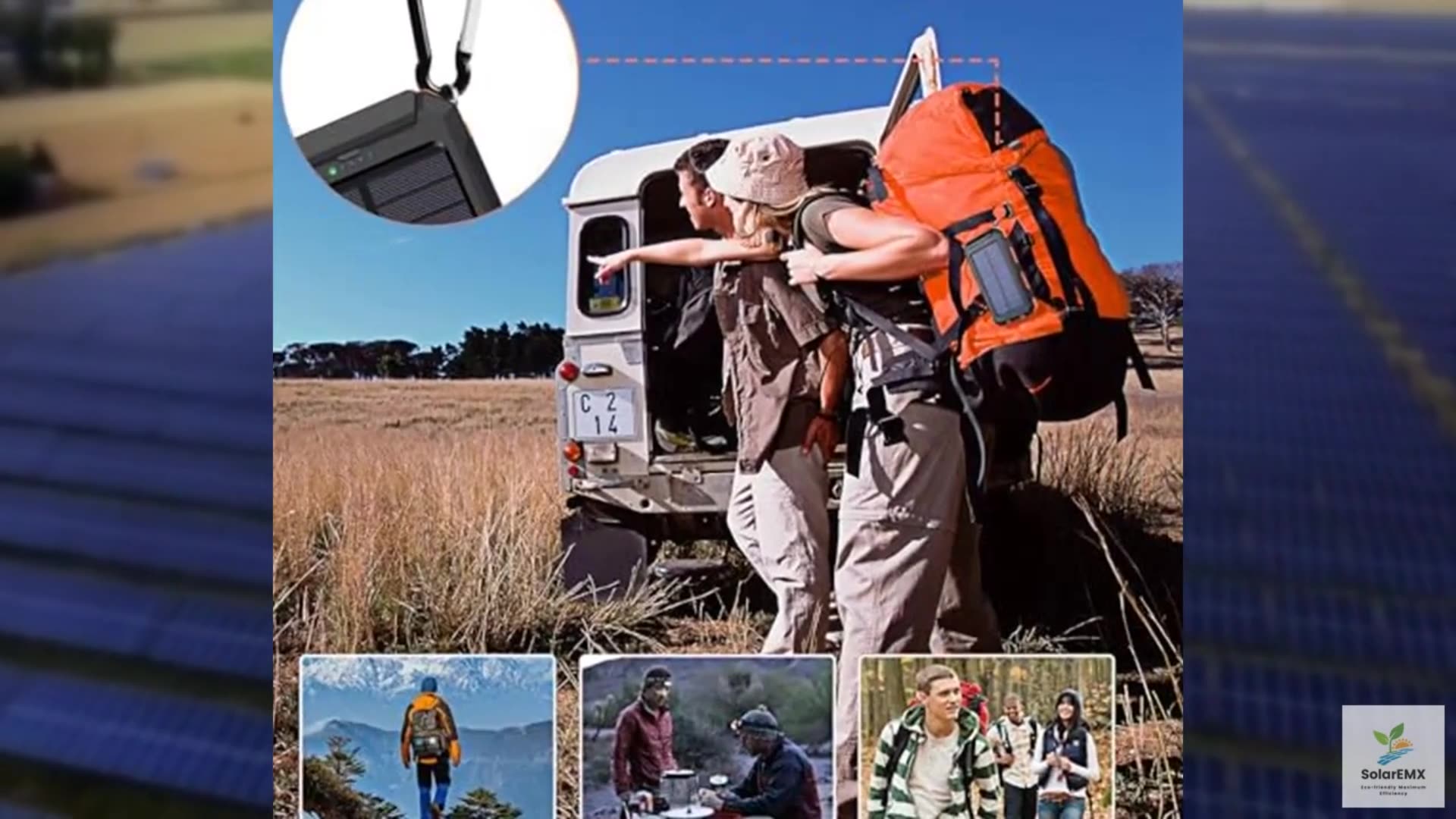 Solar Charger, 38800mAh Portable Type-C Solar Power Bank for All Cellphones, Wat