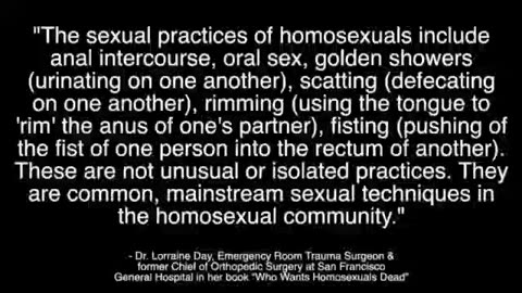 33 minutes on why homosexuality is a demonic parasite