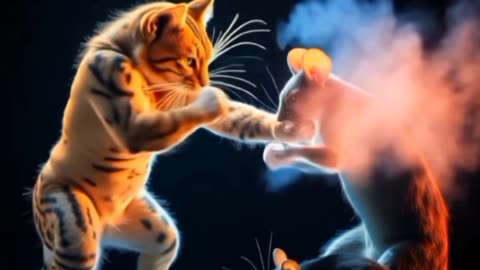 Cat rat fight