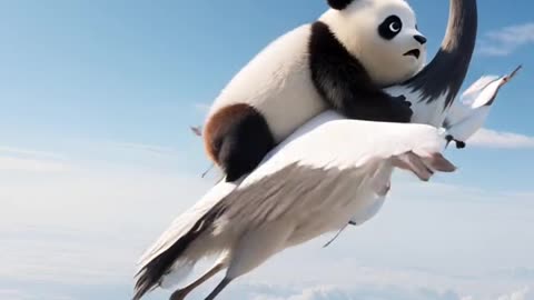 Eagle vs panda fight scene 😱