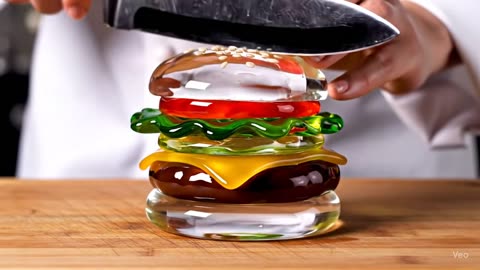 Glass Burger ASMR Cutting