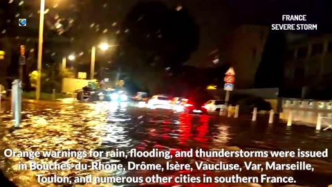 La France détruite et inondée par une énorme tempête méditerranéenne