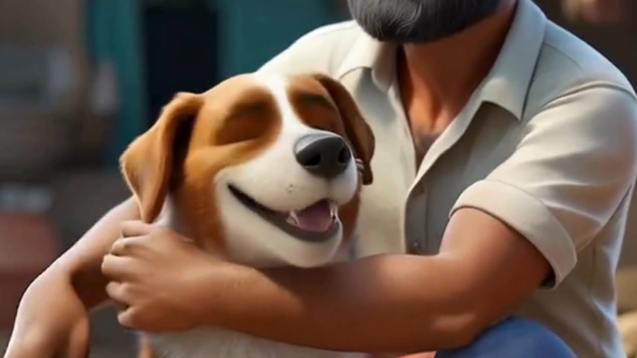 Kind Washerman and Loyel Dog