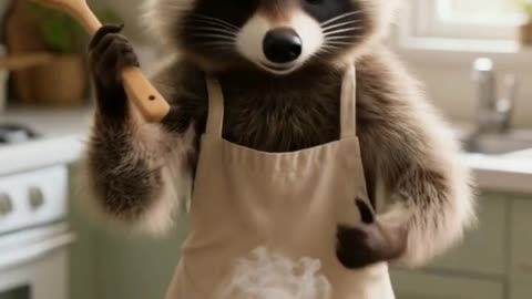 coocking racoon