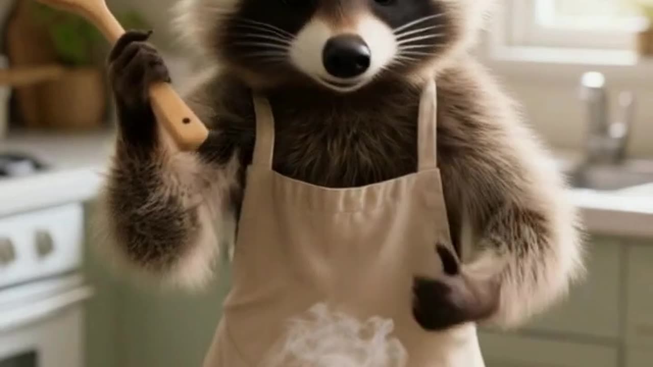 coocking racoon