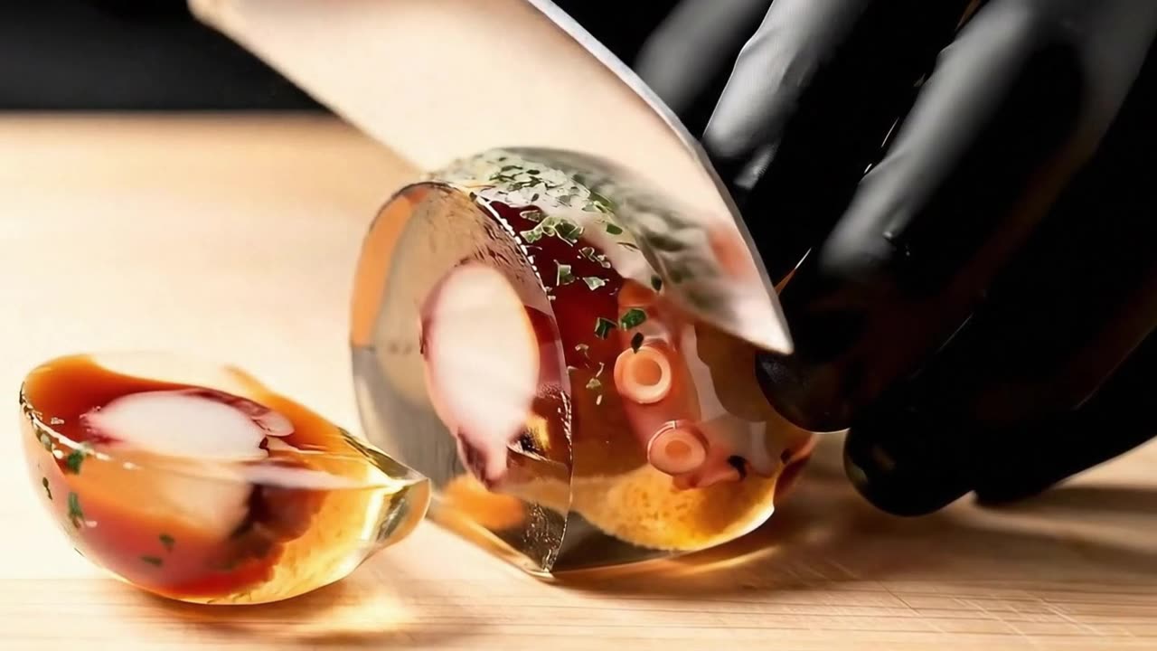 Glass Japanese Food ASMR 🍣 #oddlysatisfying #asmr #satisfying #aiasmr #asmrai #veo3