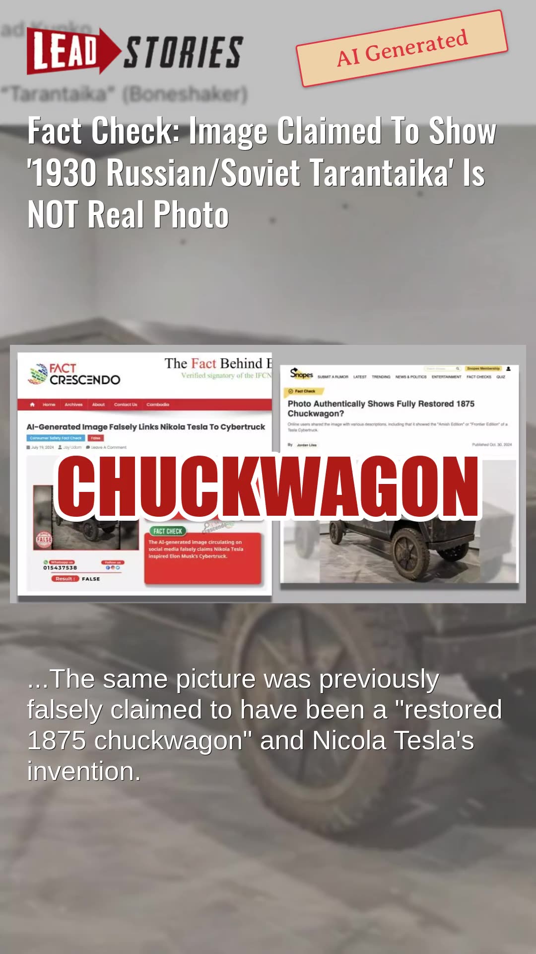 Fact Check: Image Claimed To Show 1930 Russian/Soviet Tarantaika Is NOT Real Photo