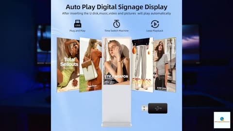JIYANG 43 Inch Digital Signage Display, Indoor Floor Standing Advertising Display Kiosk An