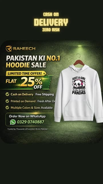 Adorable Panda Hoodie with Free Delivery & COD! 🐼📦 Pehly Check, Phir Pay. ✅