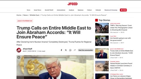 TRUMP WANTS PEACE IN THE MIDDLE EAST, CALLS FOR ALL TO JOIN ABRAHAM ACCORD.