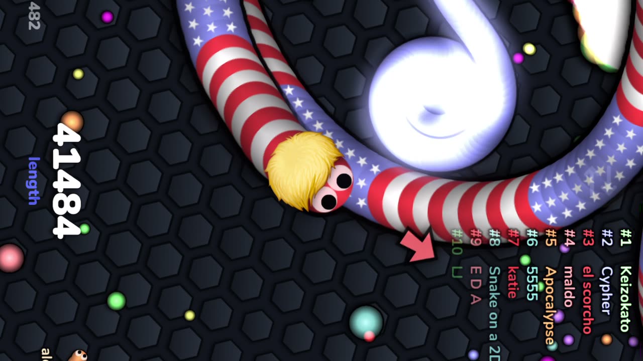 Slither.io run to personal best