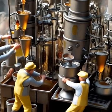 AI-generated video Miniature people working on a model train