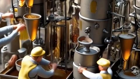 AI-generated video Miniature people working on a model train