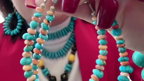 250522-3 Parent-Child Bracelet: Turquoise & Orange Spiny Oyster Bond of Love