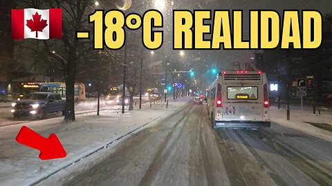 👉 Tormenta de Nieve en Montreal a -18°C: La Realidad de un Camionero [8K RAW]