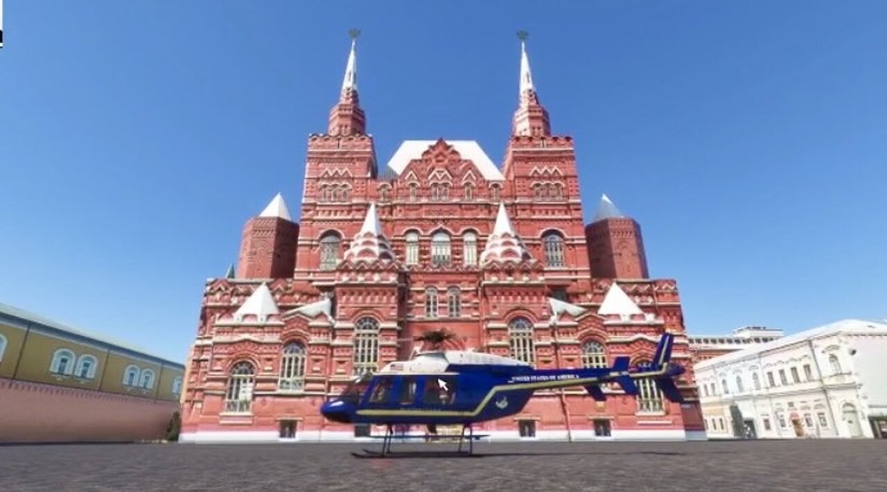 Live flight around Moscow