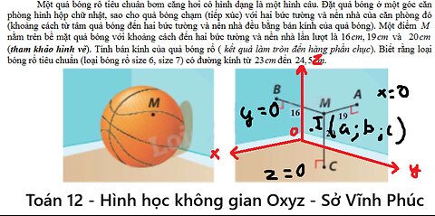 Sở Vĩnh Phúc: Một quả bóng rổ tiêu chuẩn bơm căng hơi có hình dạng là một hình cầu. Đặt quả bóng ở
