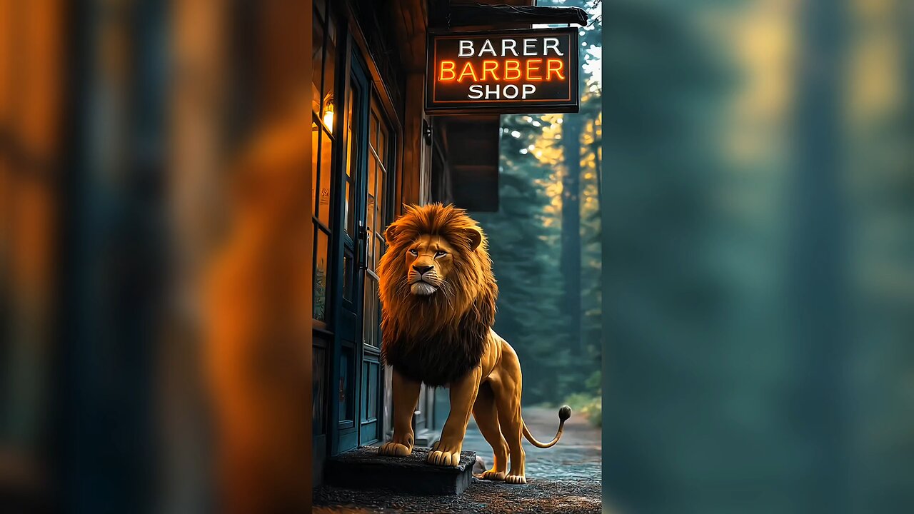 lion at cat barber shop