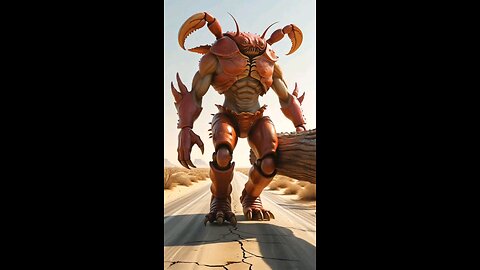 son saves father from crab Monster