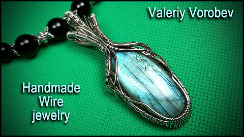 Handmade Wire Wrapped Pendant from Nickel Silver Wire and Labradorite Stone.