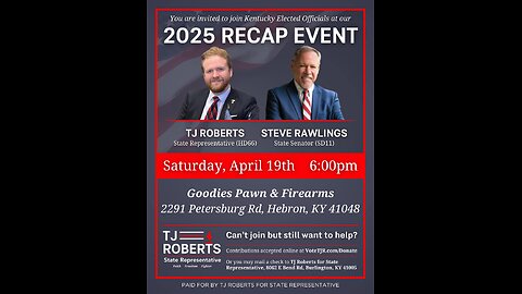 '25 Legislation Update w/ Sen. Steve Rawlings and St. Rep TJ Roberts