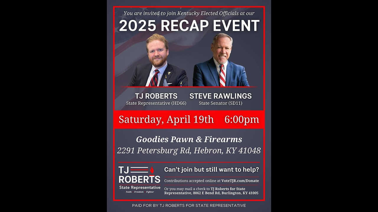 '25 Legislation Update w/ Sen. Steve Rawlings and St. Rep TJ Roberts