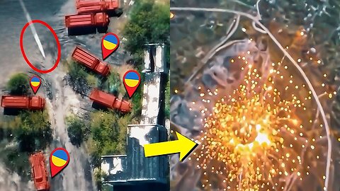 Russian Su-34 Drops Massive FAB-3000 Bomb on Ukrainian Convoy – Direct Hit