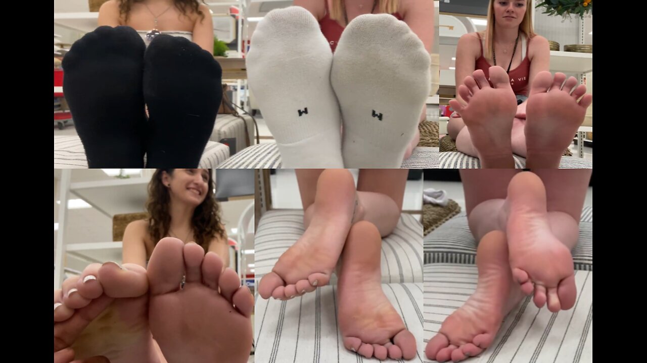 Video 47 - Public Feet Interview, Double College Reflexology at Store - Full 11 Min Vid Available