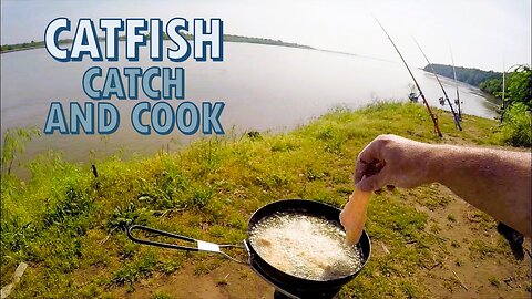 Arkansas River catfish catch and cook
